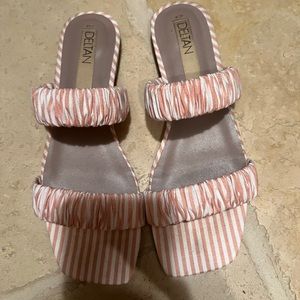 Pink and White Striped Sandals